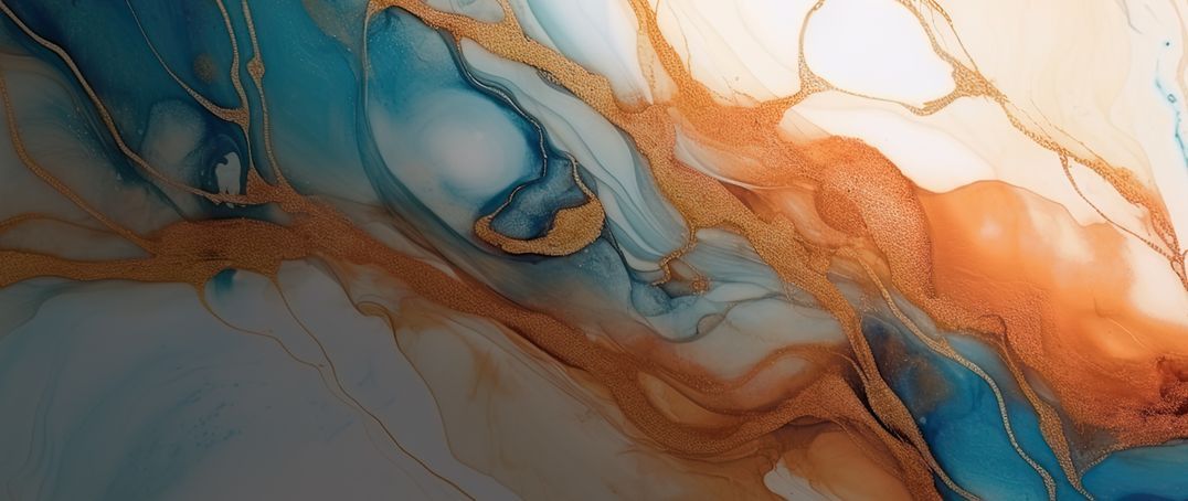 Abstract Texture Blue Orange Marbling