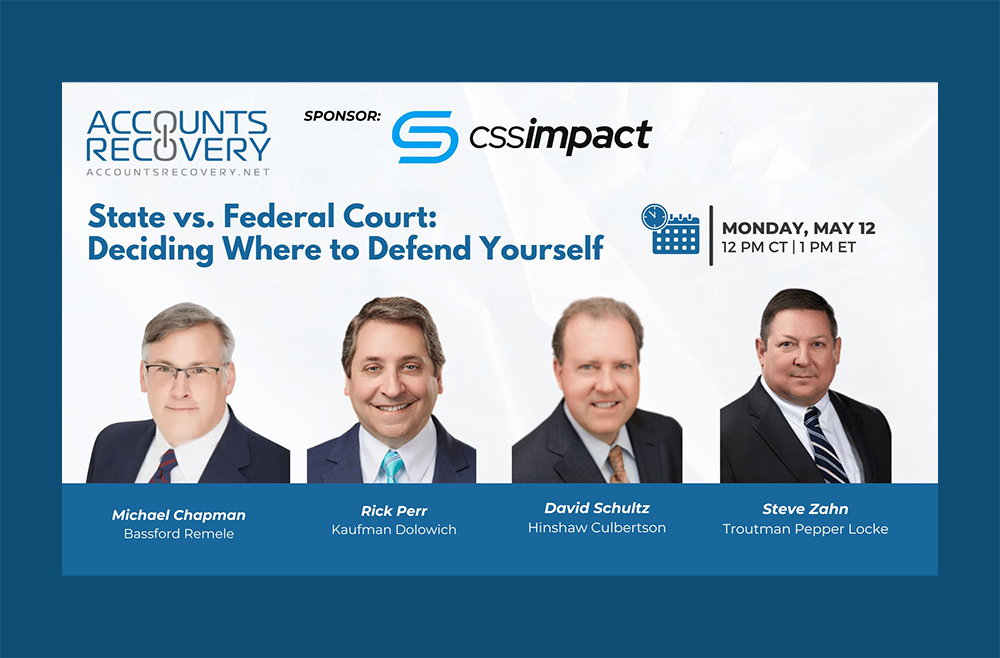David Schultz Co-Presents "State vs. Federal Court" in an AccountsRecovery.net Webinar